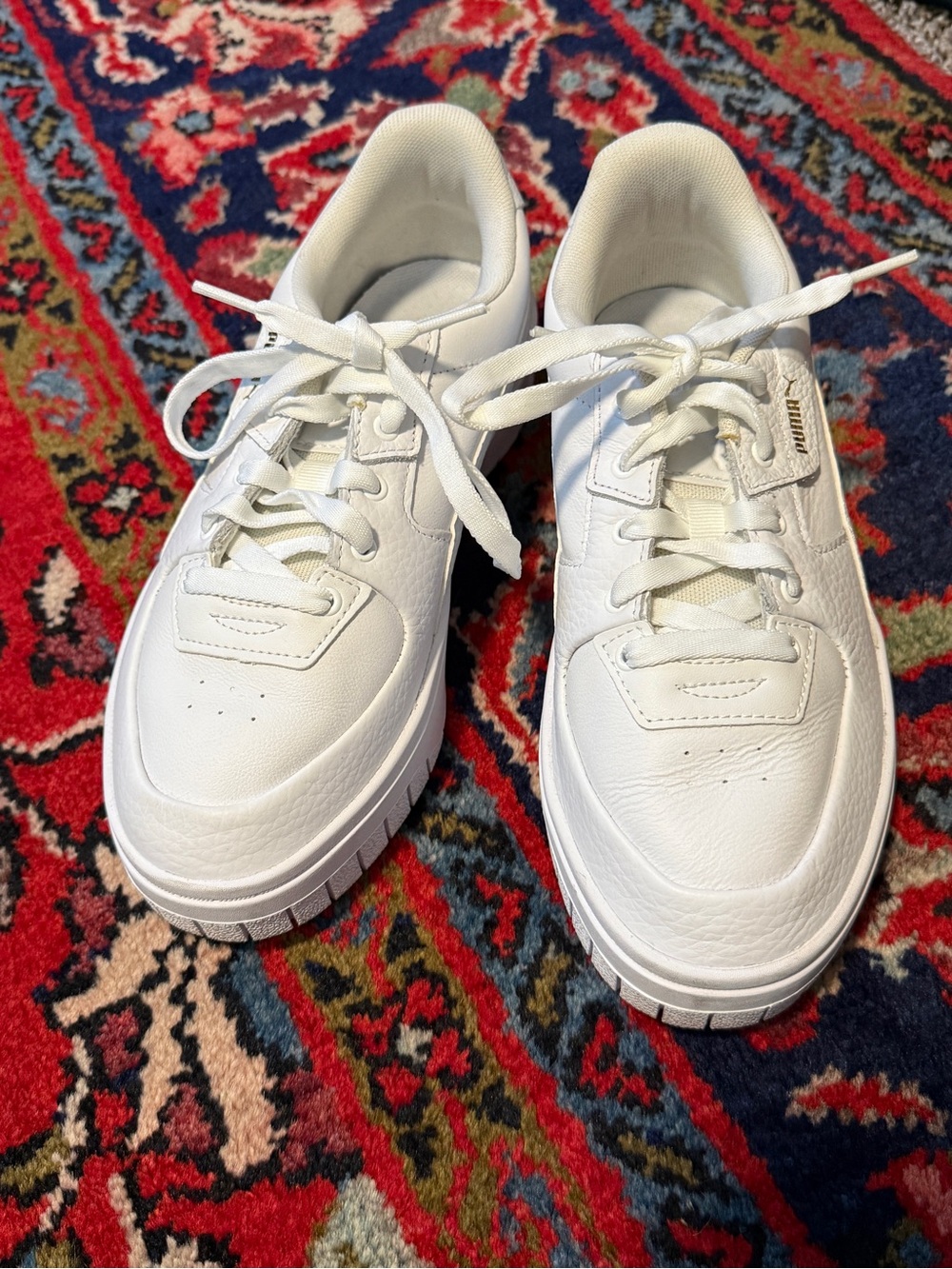 Puma White Low-Top Leather Women's Sneakers sz 8.5